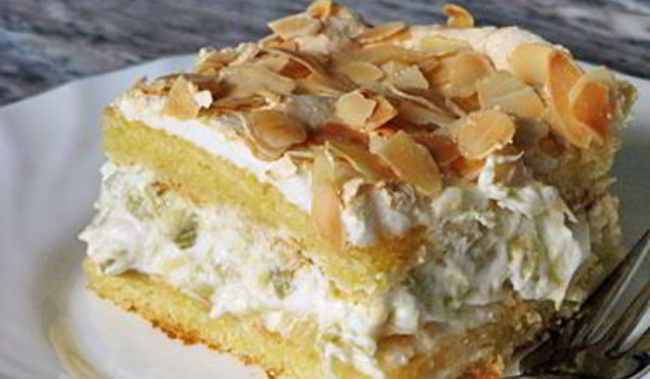 Рецепт ревенного безе-торт