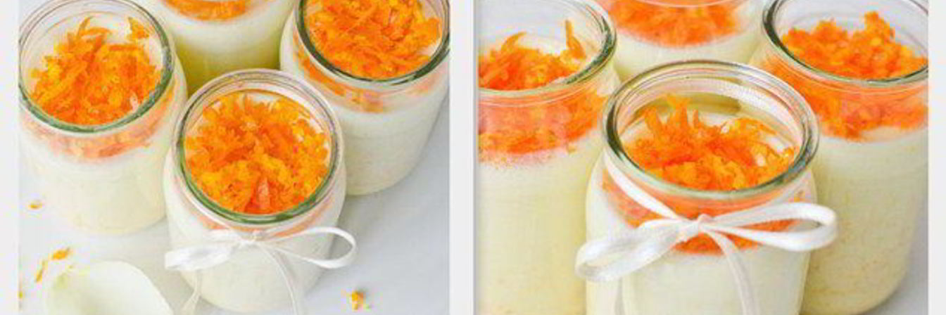 Десерт из йогурта, апельсина и марципана