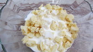 десерт с мандаринами и белым шоколадом