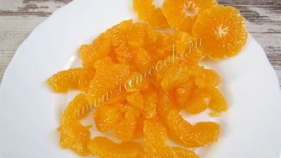 десерт с мандаринами и белым шоколадом