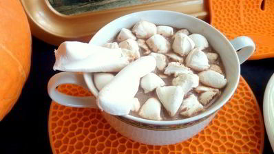 горячий шоколад под тыквенным соусом