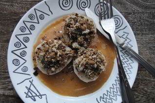 Грушевые лодочки с пряником и халвой