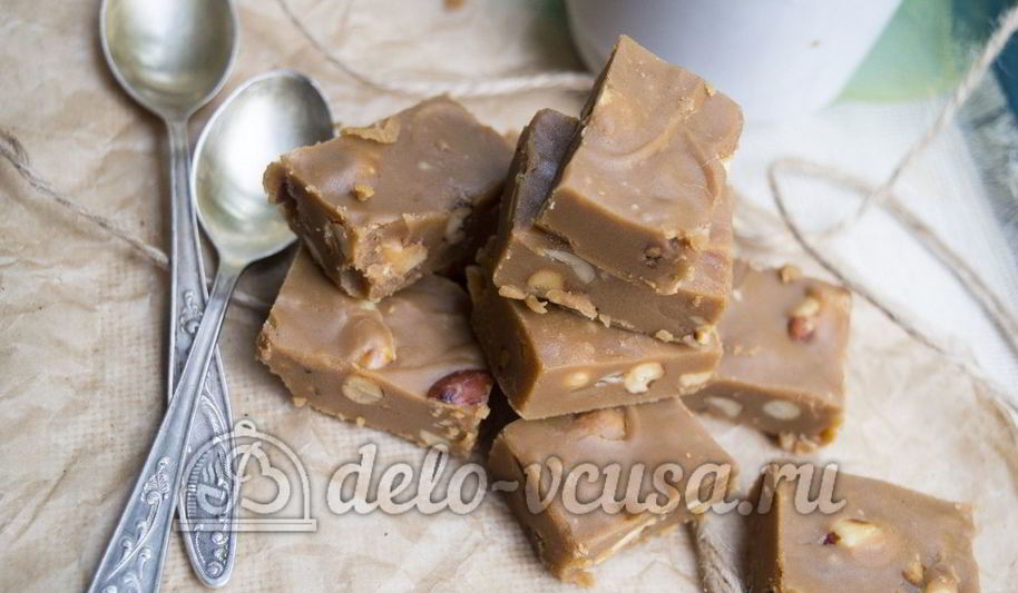 Рецепт карамельных конфет с арахисом