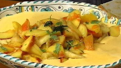 фрукты в ванильном креме