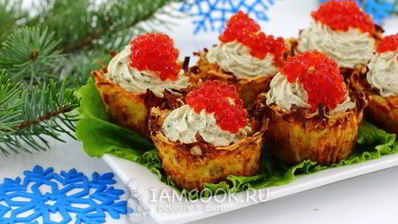 картофельные корзиночки с селедочным кремом
