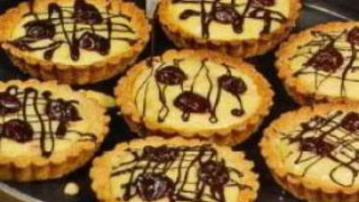 корзиночки с кремом и вишней