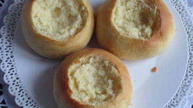 мини-бриоши с творожно-черничным кремом