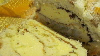 рулет бисквитный с творожным кремом