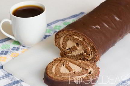 Шоколадный рулет с шоколадным кремом