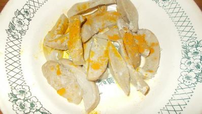 яички барашка на творожном креме из авокадо