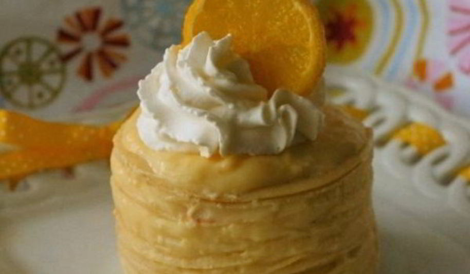 Рецепт закусочного мини-крепвиля с творожным кремом