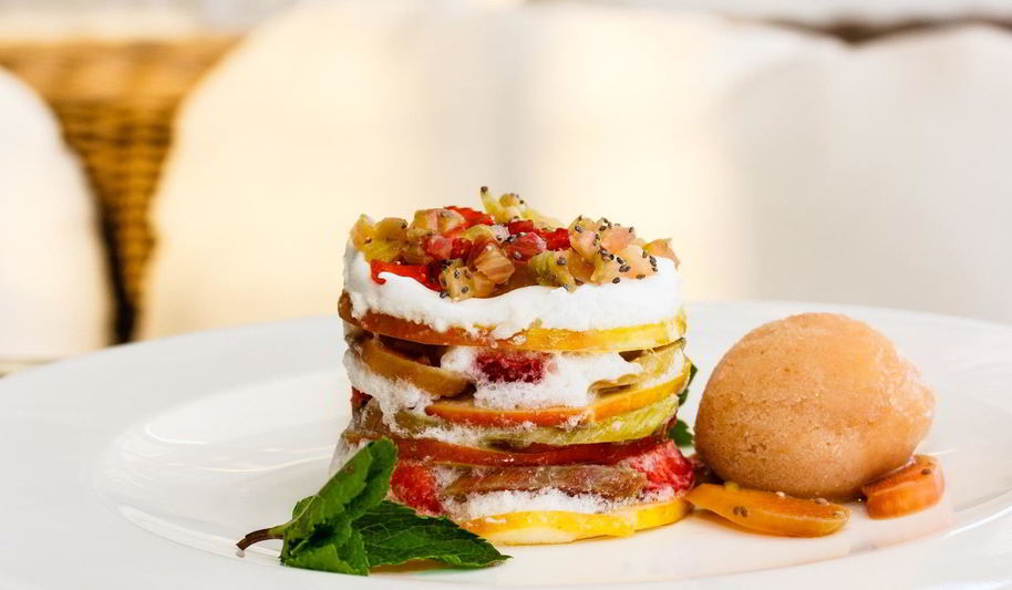 Рецепт мильфея из яблок с ревенем