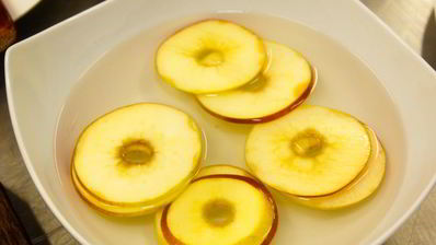 мильфей из яблок с ревенем