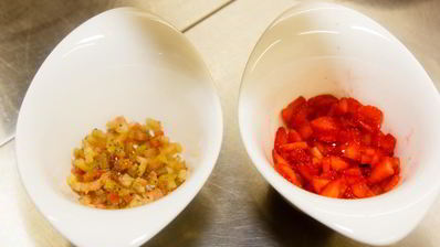 мильфей из яблок с ревенем