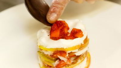 мильфей из яблок с ревенем