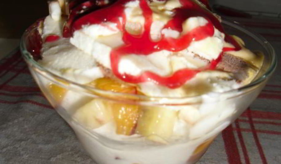 Рецепт десерта мороженое с фруктами