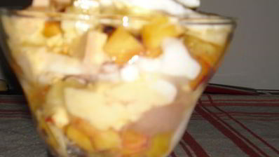 десерт мороженое с фруктами
