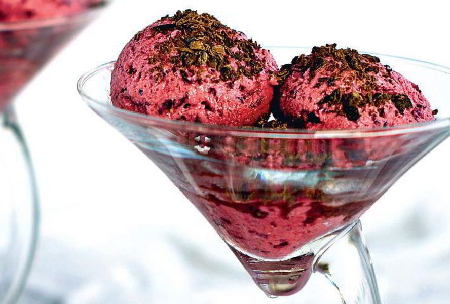 Йогуртовое мороженое с черной смородиной