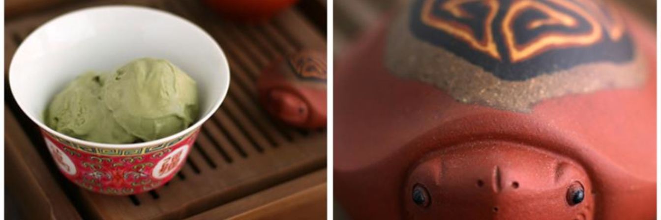 Мороженое с насыщенным вкусом чаем матча