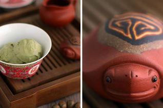 Мороженое с насыщенным вкусом чаем матча