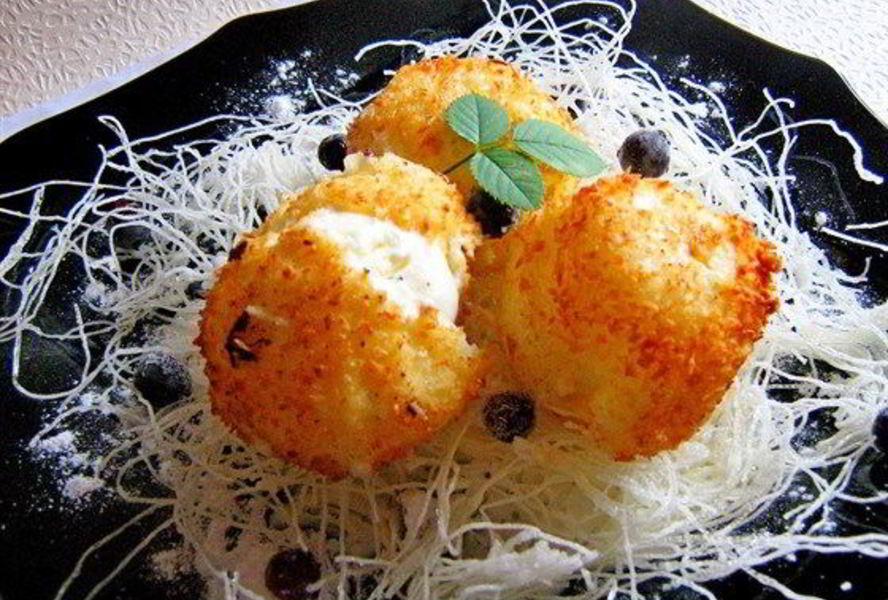 Жареное мороженое с фунчезой