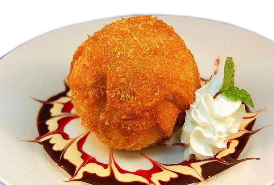 Жареное ванильное мороженое