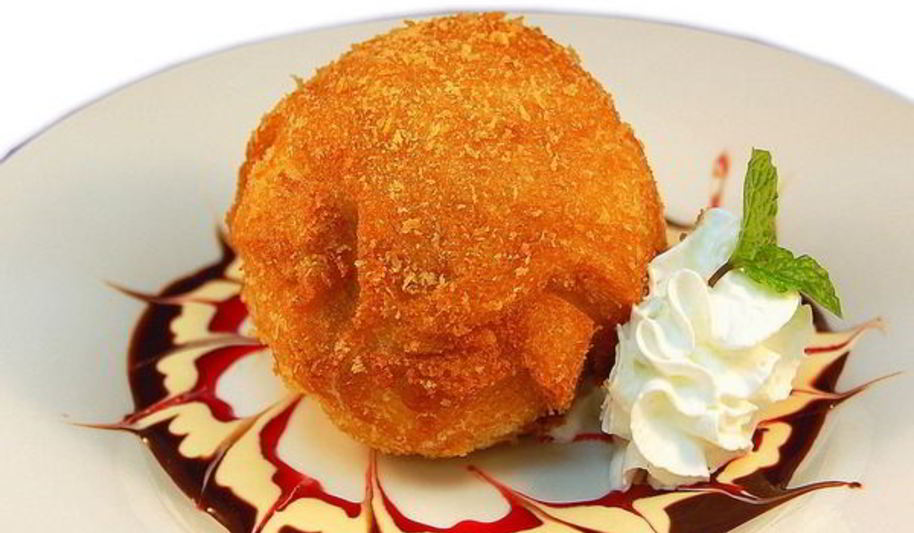 Рецепт жареного ванильного мороженого