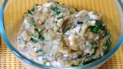 баклажановый мусс под сырной корочкой