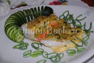 Филе трески, запеченнoе в муссе из лука-порея и базилика