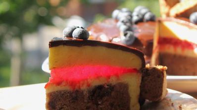 лимонно-шоколадный муссовый торт