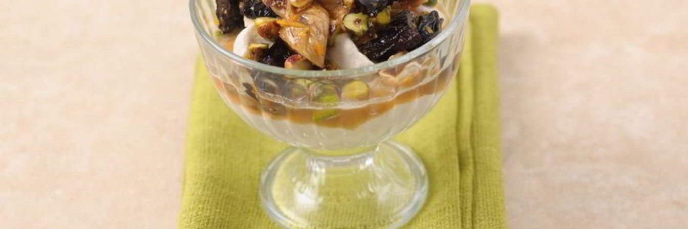 Мусс из каштанов с инжиром и фисташками