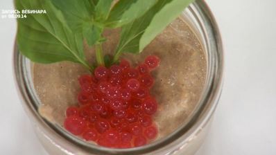 мусс из куриной печенки с икрой из морса