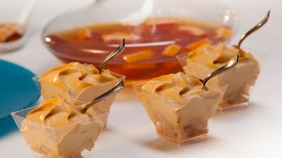 мусс из вареной сгущенки с китайской грушей