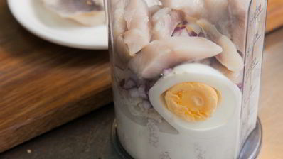 рыбный мусс с грушей