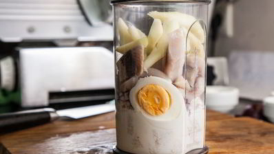 рыбный мусс с грушей