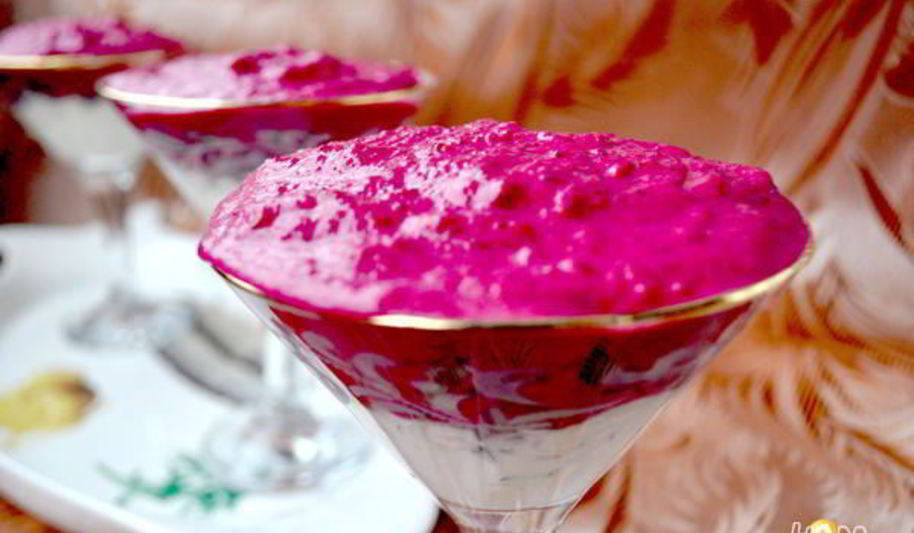 Рецепт сельди под муссом из свеклы
