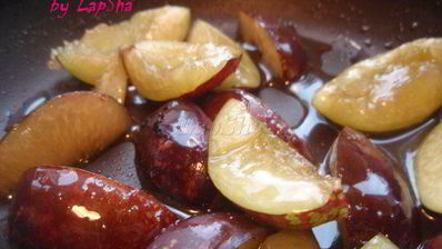 сливы в сиропе с муссом из белого шоколада