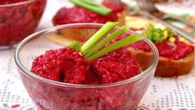 свекольный мусс с брынзой