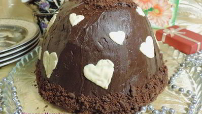 торт-купол цукотто с апельсиновым и шоколадным муссами