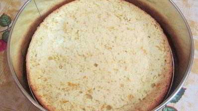 торт-мусс из апельсинового бисквита, винного крем-мусса и розового винограда