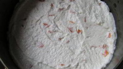 торт-мусс с курицей, шпинатом и черри