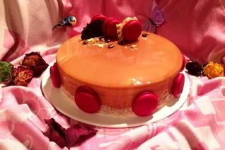 Торт-мусс тирамису с зеркальной глазурью