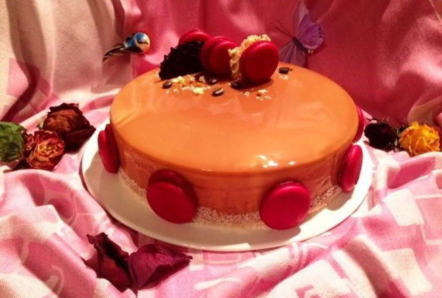 Торт-мусс тирамису с зеркальной глазурью