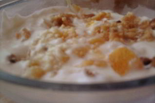 Творожно-апельсиновыый мусс с меренгой и апельсинами