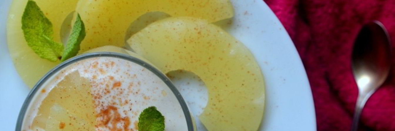 Творожный мусс с ананасом и карамельными нотами