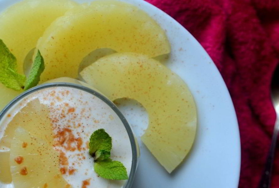 Творожный мусс с ананасом и карамельными нотами