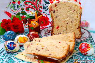 Кулич с вяленой клюквой в хлебопечке