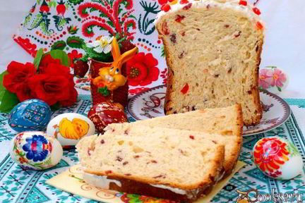 Кулич с вяленой клюквой в хлебопечке