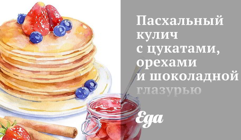 Рецепт пасхального кулича с цукатами, орехами и шоколадной глазурью