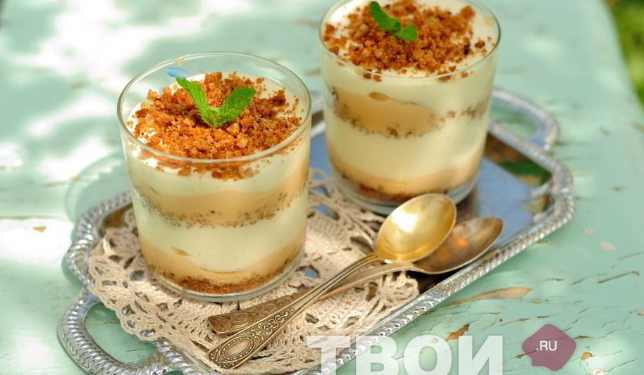 Рецепт слоеного десерта бананового пудинг